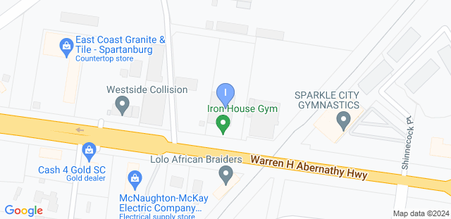 Map to Iron House Gyms